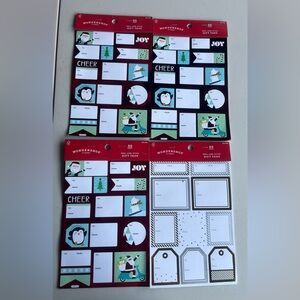 Bundle of 4 Wondershop Black and Gold Peel-and-Stick Gift Tags